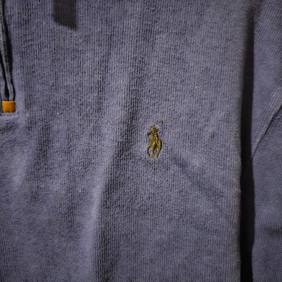 Polo Ralph Lauren Pullover Half Zip Long Sleeve Mens XL Blue Sweater - Picture 3 of 5